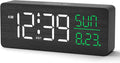 Peakeep Wooden Digital Alarm Clock Large Display, Textured Decoration by PEAKEEP