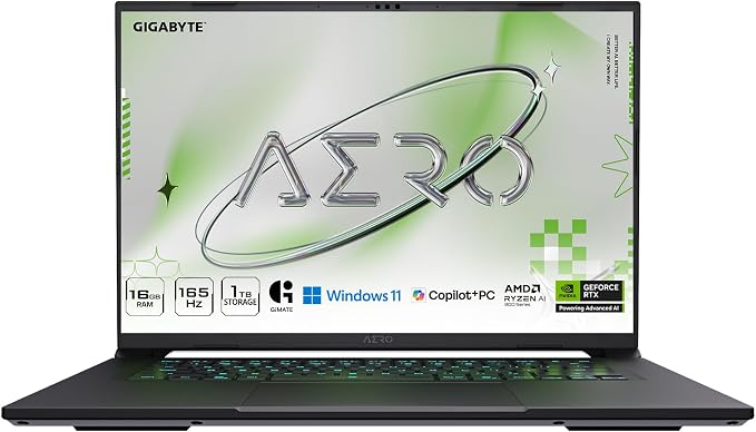 GIGABYTE AERO X16; Copilot+ PC - 165Hz 2560x1600 WQXGA - NVIDIA GeForce RTX 5070 - AMD Ryzen AI 7 350-1TB SSD with 16GB DDR5 RAM - Windows 11 Home - Lunar White by Unknown