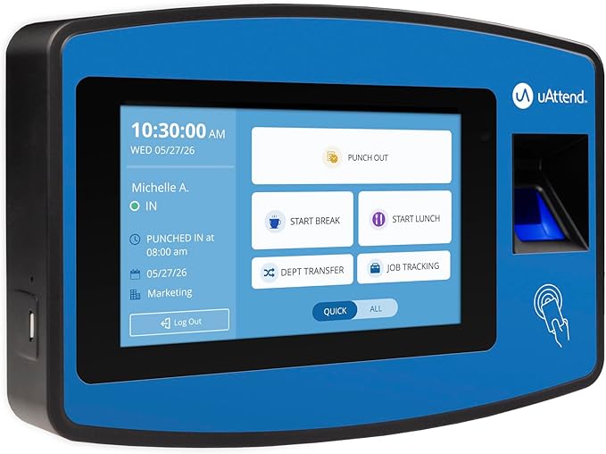 uAttend NX2500 Biometric Fingerprint, PIN Time Clock - Image 2