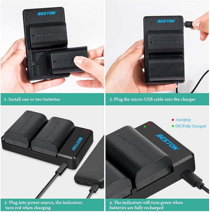 BESTON 2-Pack LP-E6N Batteries & Dual Battery Charger - Image 6