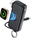 RORRY Flow Portable Charger, 10000mAh 40W Fast Charging Power Bank with Built-in USB C Cable and Foldable Wall Plug, Battery Pack Travel Essentials for iPhone 17/16/15, Apple Watch, iPad, MacBook by RORRY