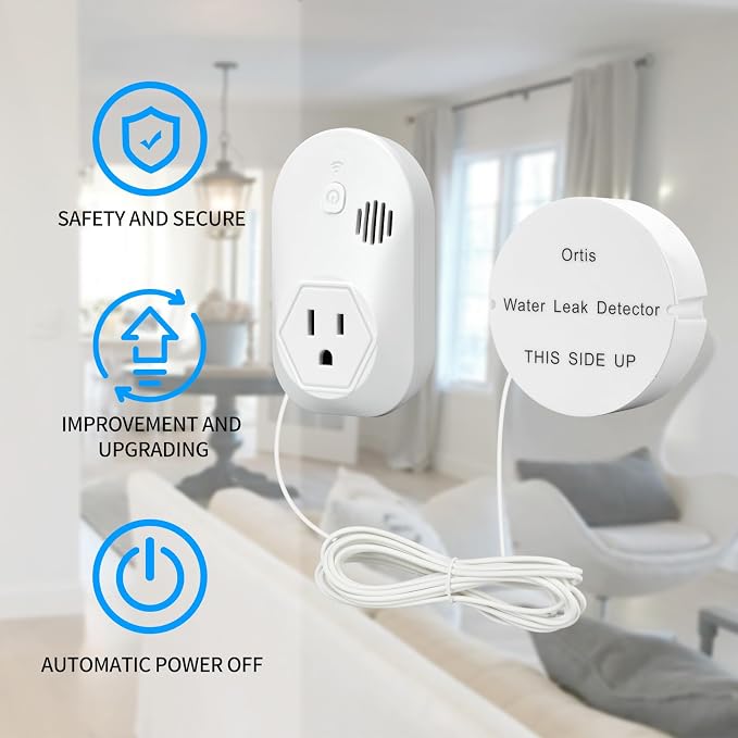 Ortis Water Alarm Leak Detector, 95 dB Loud Alarm, Prevent Serious Floods and - Image 2