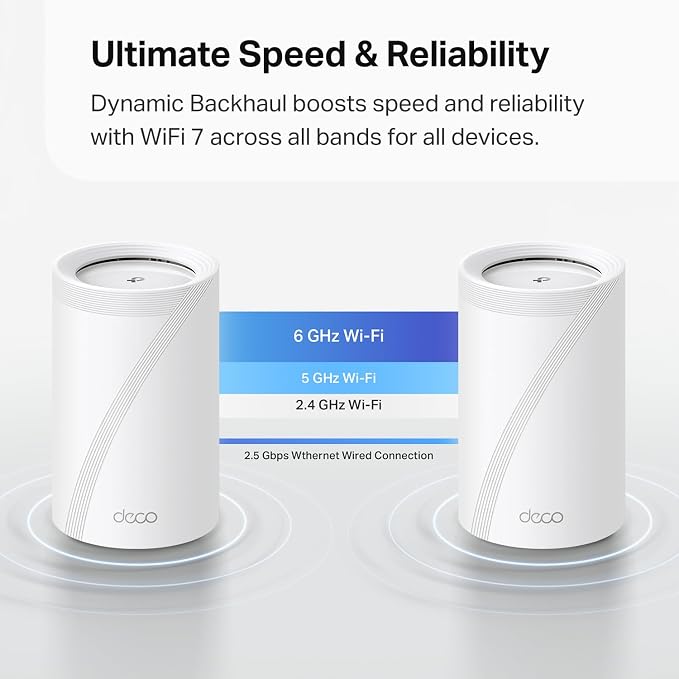 TP-Link Deco 7 Pro BE63 Tri-Band WiFi 7 BE10000 Whole Home Mesh System- - Image 9