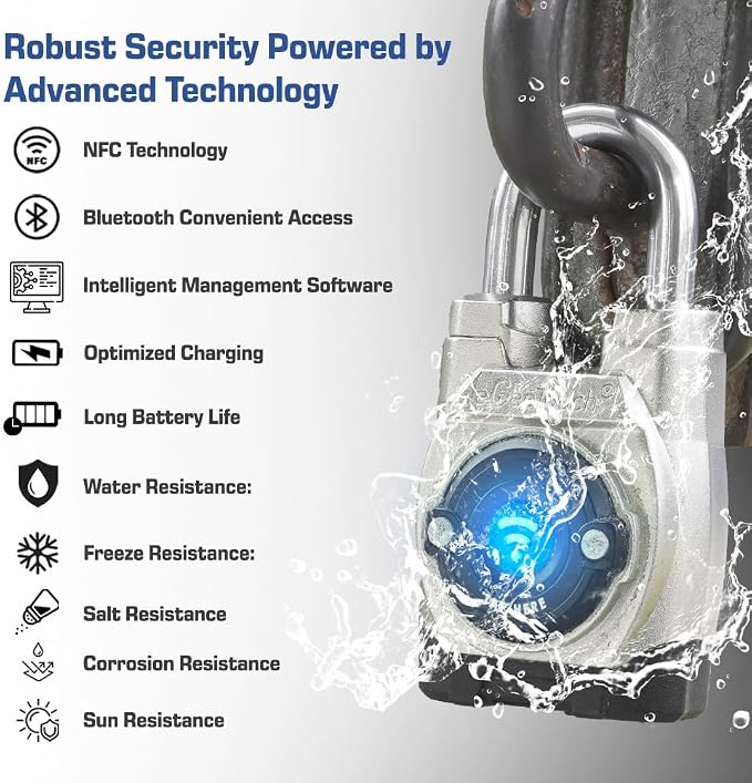 5th GEN Outdoor Smart Padlock – Keyless Bluetooth & NFC Lock, Weatherproof - Image 6