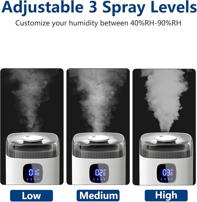 Large Humidifier for Bedroom, 9L/2.5Gal Ultrasonic Cool Mist, Easy Clean with 350ML/H Large Mist Speed, Remote control, Quiet Tower, Suitable for Kids Room Plant Yoga - Image 5