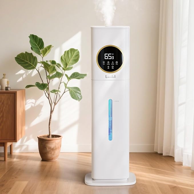 Humidifier Large Room, 2.1Gal/8L Humidifiers for Bedroom Home with Essential Oil Diffuser, Top Fill Whole House Cool Mist Humidifiers for Plants Baby Kids Adults Office, White by Bigcapacitybigpeaceofmind