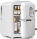 Antarctic Star Compact Mini Fridge, 4L Capacity/6 Cans Portable Cooler and Warmer Compact Refrigerator, for Bedroom,Car,Office and Dorm, Small Cooler and Warmer for Cosmetics, Beverage and Food, White by AntarcticStar