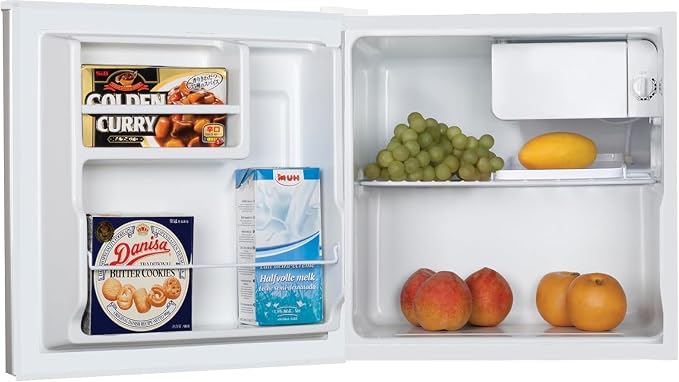 Koolatron 1.6 Cu.Ft Mini Fridge with Freezer Reversible Single Door Compact Refrigerator Adjustable Thermostat Energy Saving Mini Fridge for Bedroom Office Dorm Neveras Pequeñpara (White) - Image 4