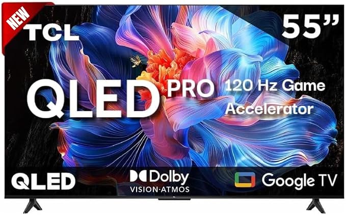 TCL Smart TV 55 inch 2025 55Q5K Google TV QLED 4K Google Assistant | Hands Free Voice Control | Alexa | VisionHDR10+| AiPQ | Micro Dimming | NITS350 | Panel 60 Hz (Renewed) by Amazon+Renewed