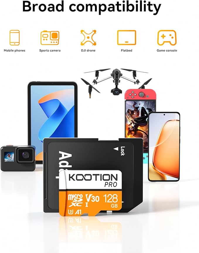 KOOTION 128GB Micro SDXC UHS-I U3 V30 A1 Memory Card - Image 5
