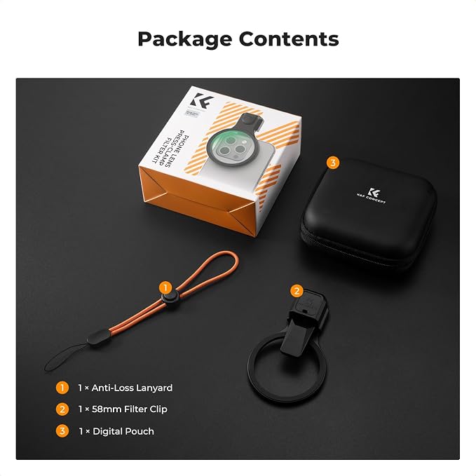 K&F CONCEPT 58mm Press-on Phone Lens Filter Adapter, Compatible - Image 6