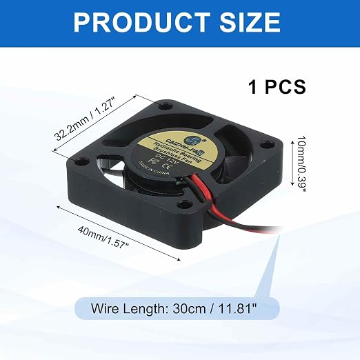 MECCANIXITY 4010 Fan 40mm x 10mm 1-3/5 Inch 12V Small Plastic Cooling Fan 2 Pin - Image 2