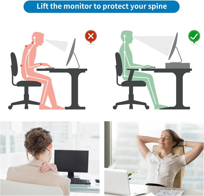 gianotter 2-Tier Metal Monitor Stand Riser, Desk Organizer - Image 6