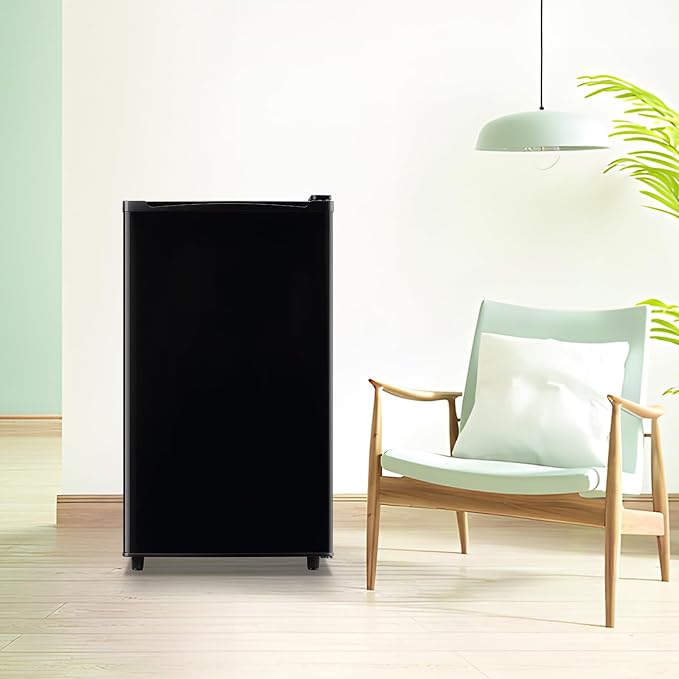 Compact Refrigerator 3.2 CU.FT Mini Fridge with Freezer Single Door Adjustable Temperature Side Door Wire Rack suit for Dorm Office Apartment BLACK - Image 9