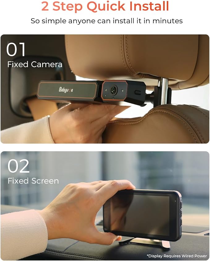 Babyvue BV6 Wireless Baby Car Camera Fast Setup, No Wiring Car Baby Monitor | - Image 6