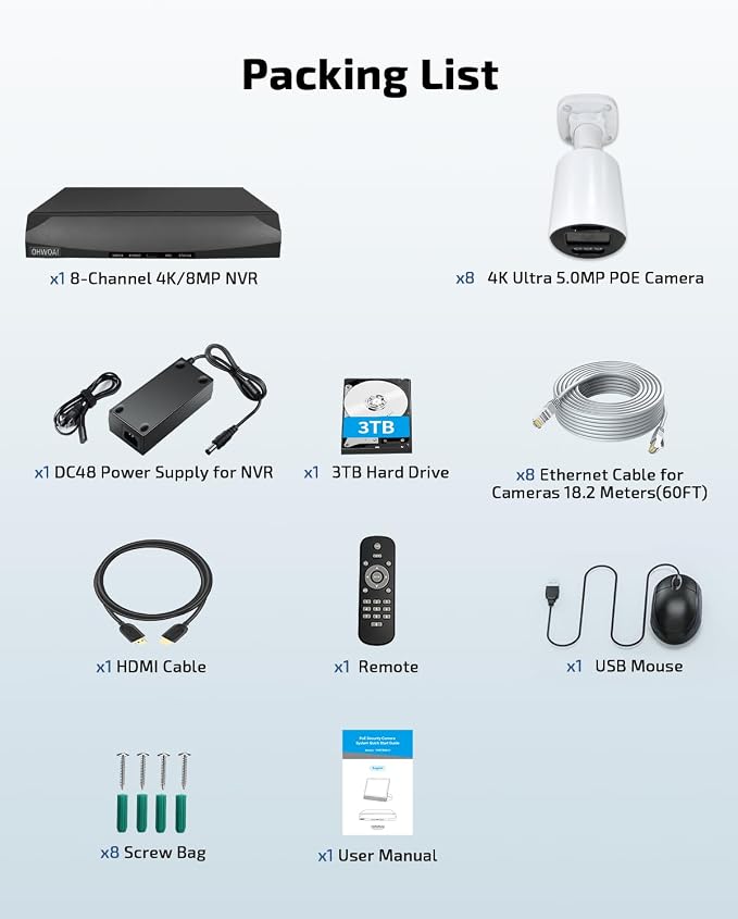 Two-Way Audio PoE Security Camera System Outdoor, 5MP Wired Cameras - Image 9