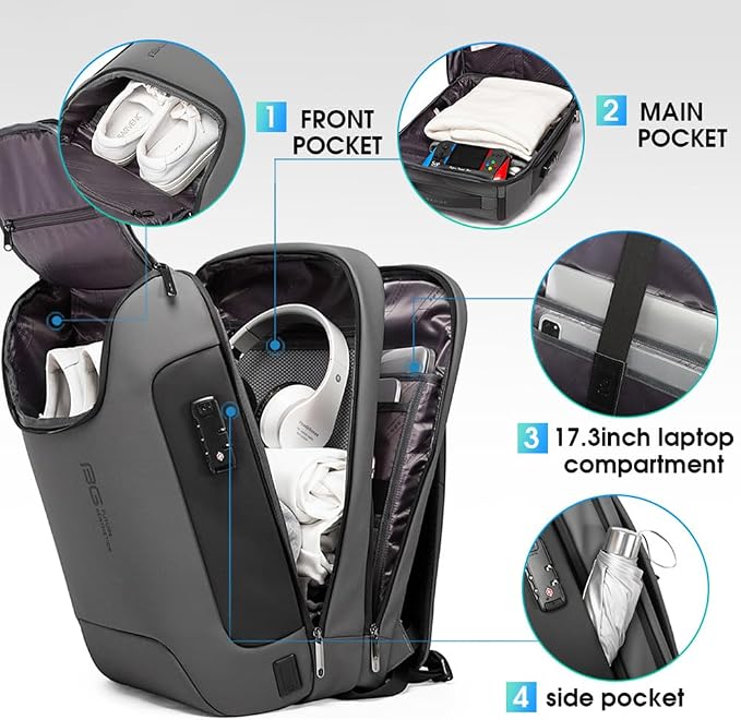 BANGE Anti Theft Backpack With TSA Lock, Waterproof Backpacks With YKK Zipper - Image 2