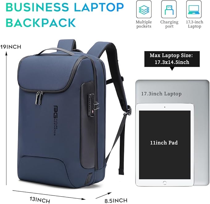 BANGE Mens Business Backpack for Work, Computer Backpacks for Laptops for 17.3 - Image 4