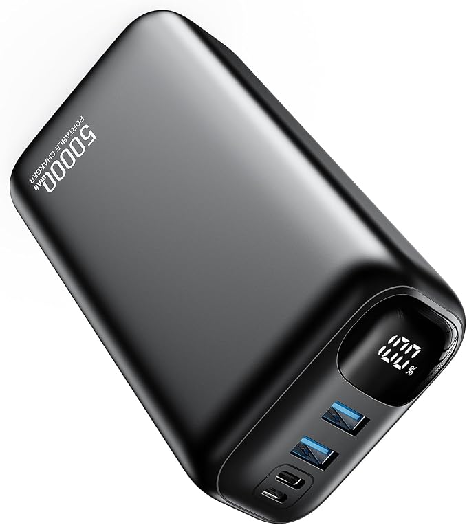 PIFFA Portable Charger Power Bank - 50000mAh Battery Pack, 22.5W Fast Charging Powerbank,Travel Essential for Portable Phone Charger, USB-C Phone Charger for iPhone 17/16/15/14/13 Samsung Google-Dark by PIFFA