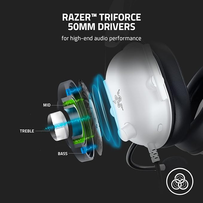 Razer BlackShark V2 X Gaming Headset for PC, 3.5mm Audio Jack, White - Image 3