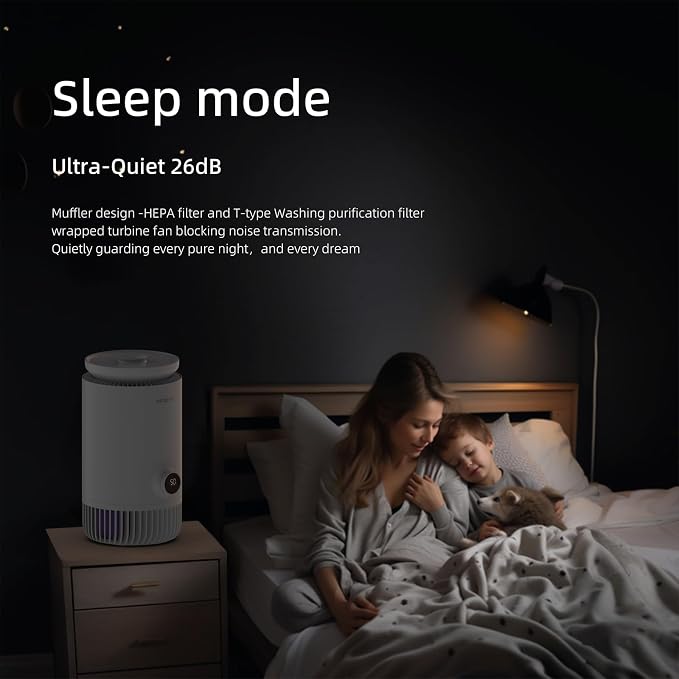 2 in 1 Air Purifier and Evaporative Humidifier Combo for Bedroom, H13 True HEPA Filter, Cool Mist-Free Air Humidifier evaporative WIFI Connect - Image 5