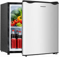 1.7 Cu.Ft Mini Fridge with Freezer for Dorm Office,Silver | Compact Refrigerator Office, Energy Saving Small Fridge Reversible Single Door, Low Noise for Bedroom Small Apartment by LiveFreshLiveUnrushed