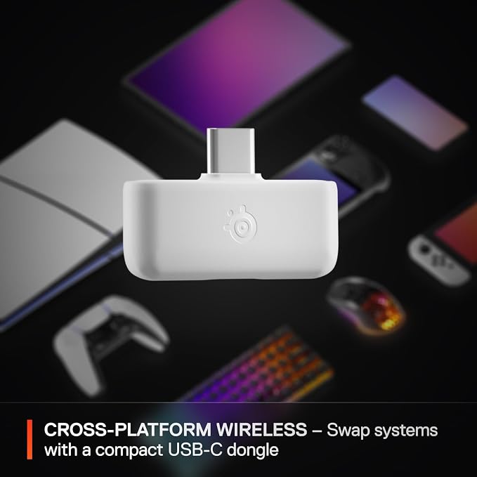 SteelSeries Arctis Nova 5 Wireless Multi-System Gaming Headset — White — Neodymium Magnetic Drivers — 100+ Audio Presets — 60 HR Battery — 2.4GHz or BT — Gen2.X Mic — PC, PS5, PS4, Switch, Mobile - Image 7