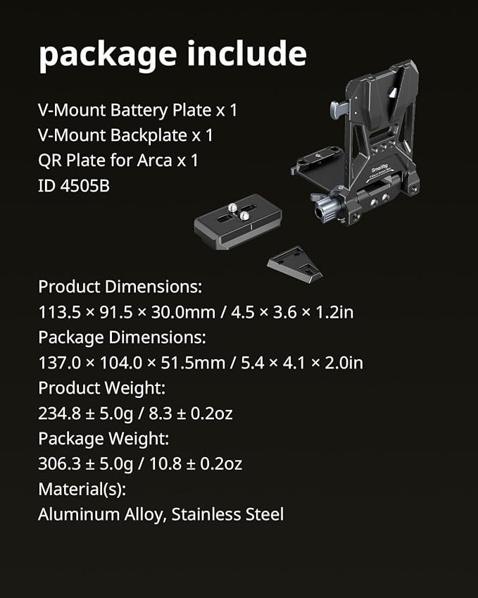 SMALLRIG Foldable V Mount Battery Plate w/QR Plate - Image 9