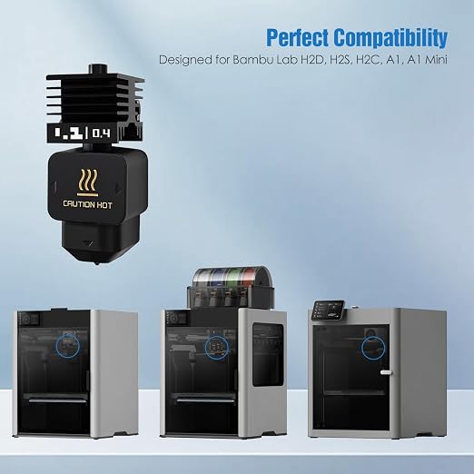 Hotend Kit for Bambu Lab H2D, A1 Mini, Fast Heating & Stable Extrusion – 3D - Image 2