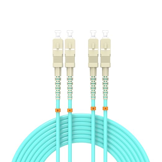 Fiber Patch Cable 5ft/1.5meters SC/UPC to SC/UPC OM3 10Gb/Gigabit MultiMode by Buacoz