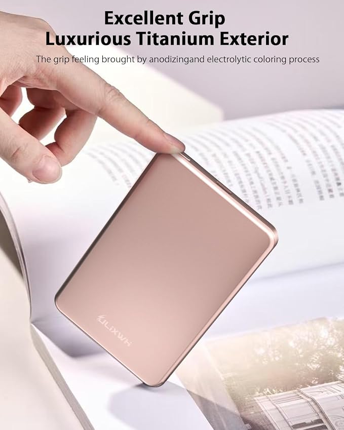 [0.3" Ultra Slim] [Alloy-Made] ULiXWH for Magsafe Portable Charger for iPhone, 2026 Upgrade 5000mAh Fast Charging Magnetic Power Bank, Wireless Battery Pack for iPhone 17 Air 16 15 Pro Max 14 13, Pink - Image 6