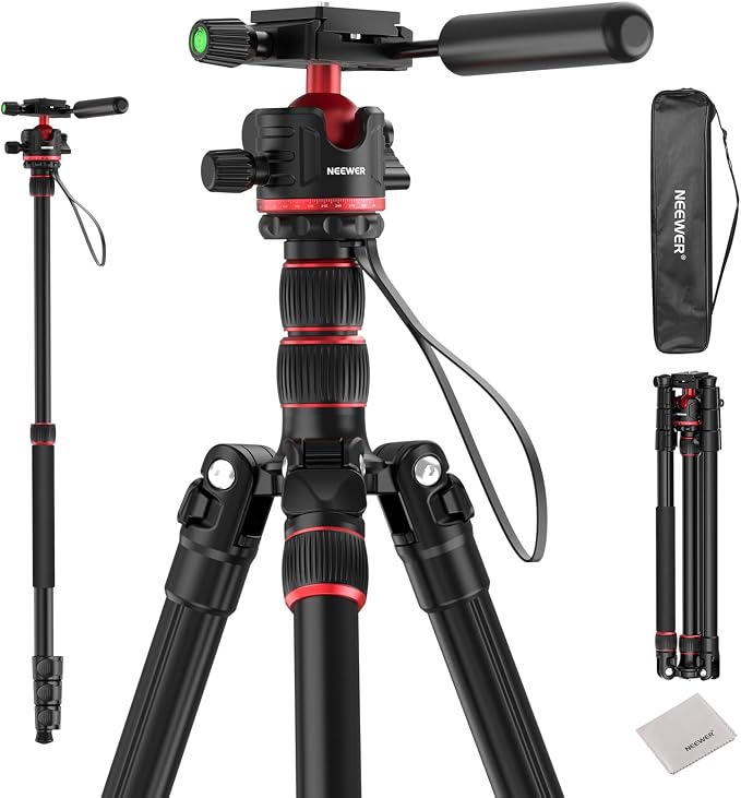 NEEWER BASICS Camera Tripod Monopod, Arca Type QR Plate, Reversible Legs by Neewer