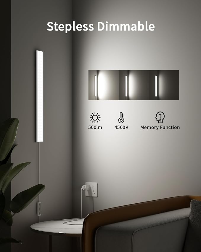 ASOKO Under Cabinet Lighting, Upgrade 16inch LED Closet Light - Image 2