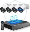 Two-Way Audio PoE Security Camera System Outdoor, 5MP Wired Cameras by OHWOAI