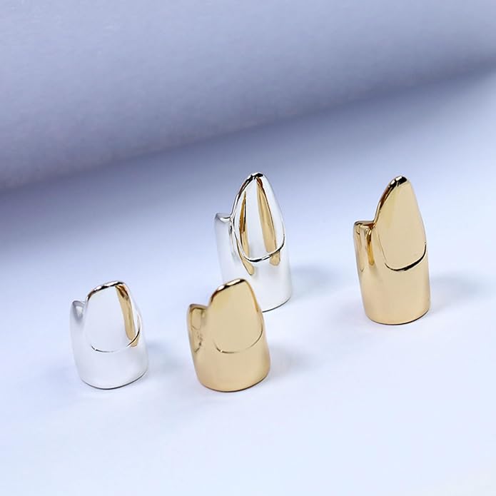 LIANXUE Metal Nail Cover Ring Hip Hop Cosplay Unisex Punk Gold Silver Color - Image 7