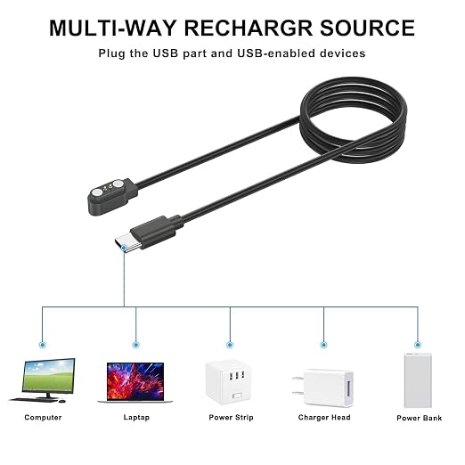 Vancle 2 Pack VeryFit Smartwatch Charger Cable, Magnetic USB-C Charging Cable - Image 5