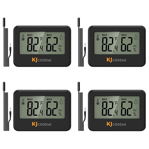 4PCS Mini Digital Hygrometer and Thermometer Reptile Thermometer by KJCOOSWI