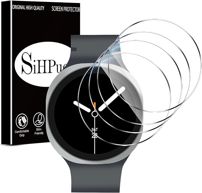 SiHPuoy 4 Pack for Samsung Galaxy Watch 8 Screen Protector 44mm Tempered Glass by SiHPuoy