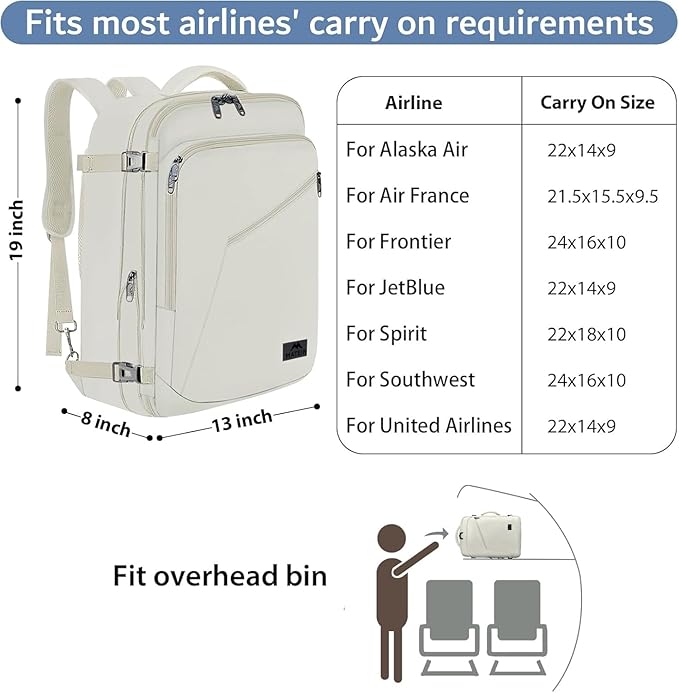 MATEIN Large Travel Backpack Women, Lightweight Carry on Backpack & Hidden - Image 2