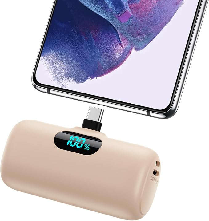 Mini Portable Charger Power Bank for iPhone 17/16/15 Series, 5000mAh PD USB C Cell Phone Portable Power,Travel Essentials Battery Pack for iPhone 17/17 Air/16/16 pro/15 Series/Android/Samsung Galaxy by Feob
