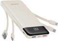 charmast Portable Charger with Built in Cables, Power Bank with Cords Wires, Slim 10000mAh Travel Battery Pack 6 Outputs 3 Inputs 3A Fast Charging for Samsung Google Pixel LG Moto iPhone iPad by Charmast