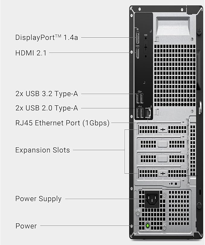 Dell Pro Slim QCS1250 Business Desktop Computer, Intel Core Ultra 5 235(Beats i7-12700), 64GB DDR5, 2TB PCIe SSD, Dual 4K Monitor Support, USB-C, HDMI, RJ-45, Wi-Fi, Wired KB & Mouse, Windows 11 - Image 4