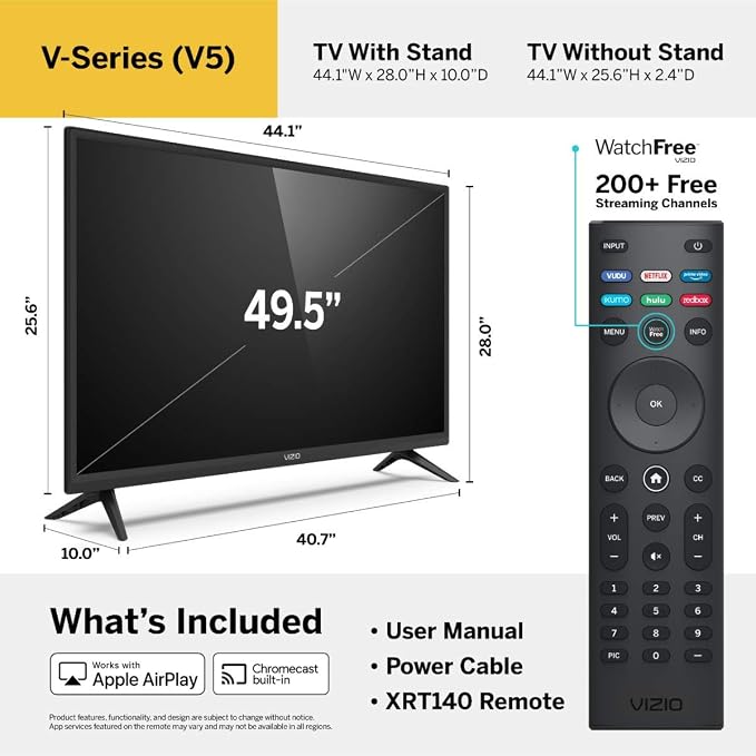 VIZIO 50 Inch 4K Smart TV, V-Series UHD LED HDR Television with Apple AirPlay and Chromecast Built-in - Image 3