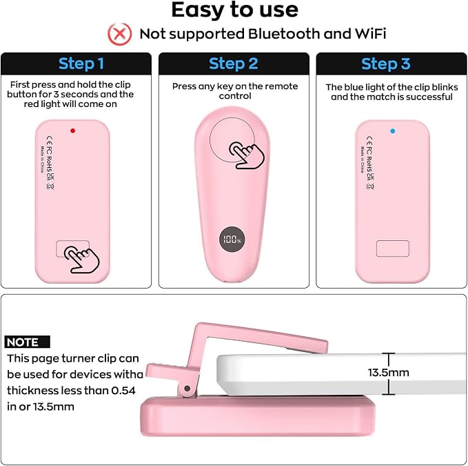 Page Turner for Kindle, Remote Control Clicker for Kindle Paperwhite Colorsoft - Image 5