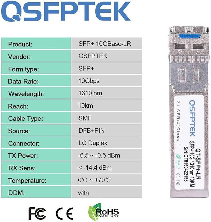 10GBASE-LR SFP+ Transceiver, 10Gb SFP Module, 10G SFP Gigabit Single-Mode LC - Image 6