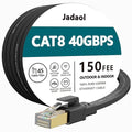 Jadaol Cat 8 Ethernet Cable 150ft, 40Gbps 2000MHz Flat S/FTP LAN Patch Cable by Jadaol