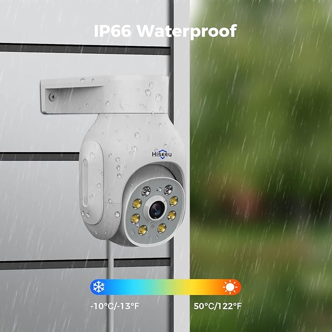 Hiseeu Security Camera Wireless Outdoor, 3MP Color Night Vision WiFi Home Video - Image 5