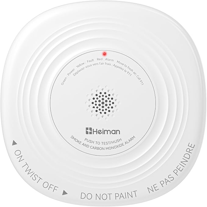 Heiman Smoke Detector Carbon Monoxide Detector Combo 10-Year Sealed Battery by HEIMAN