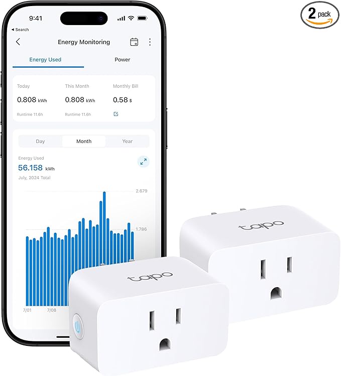 TP-Link Tapo Smart Plug Mini, Matter Compatible, Compatible by Tapo