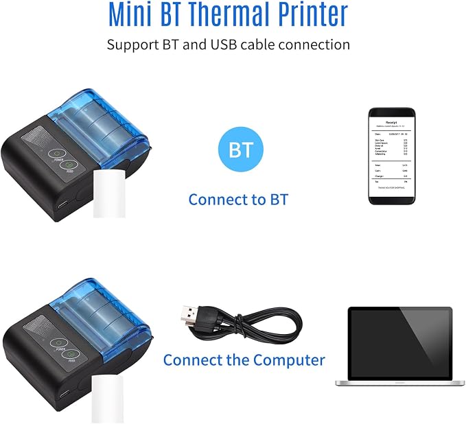 Thermal Printer, Mini Thermal Receipt Printers, Portable USB Receipt Bill - Image 6